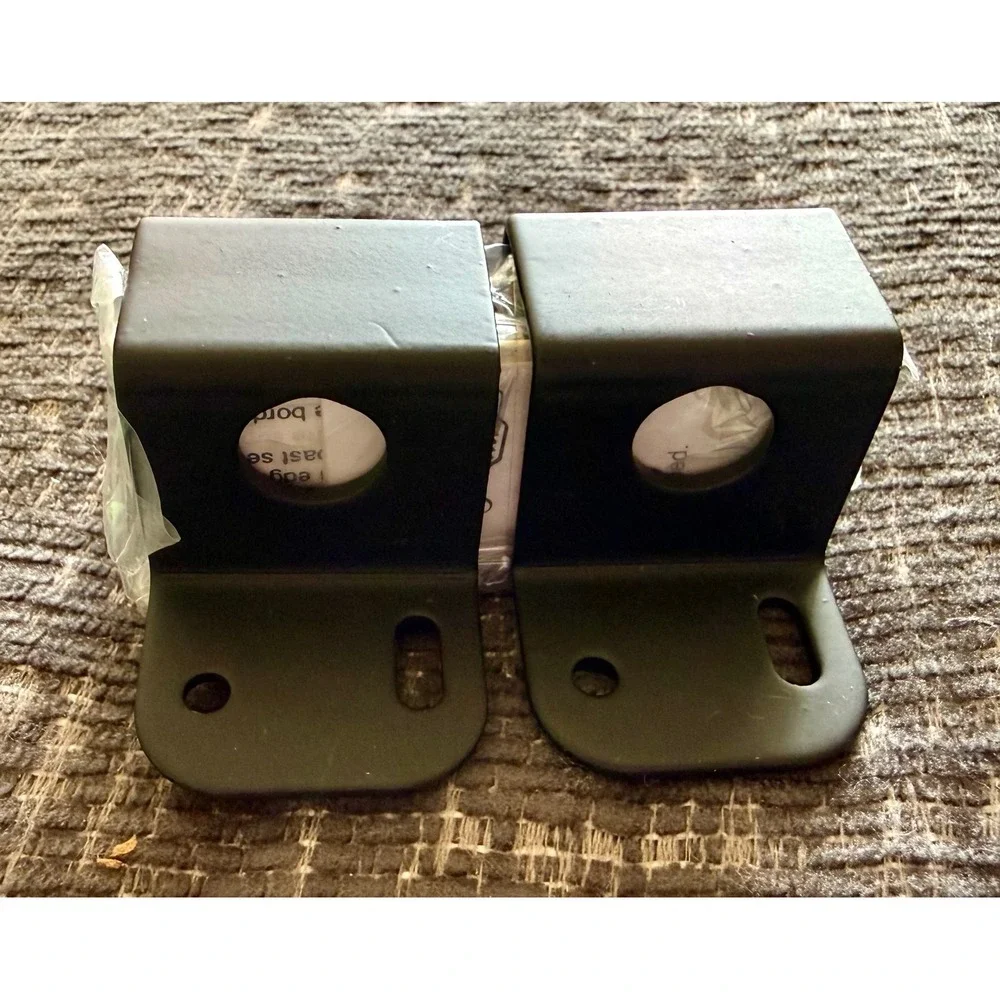 Curtain Rod Brackets Set of 2 Like New Matte Black Metal Industrial